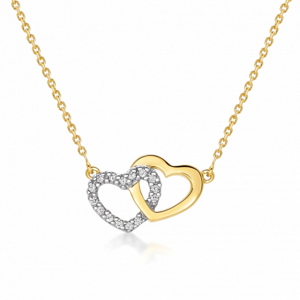 SOFIA zlatý náhrdelník spojené srdcia GEMCS23529-16
