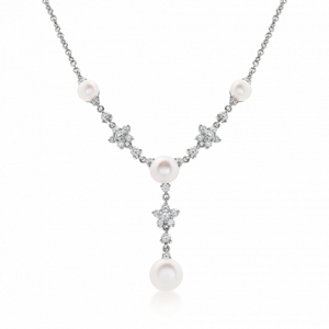 SOFIA strieborný náhrdelník s perlami a zirkónmi WWPS100494N-1