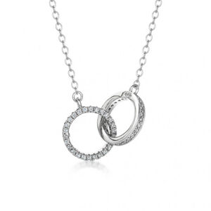 SOFIA strieborný náhrdelník spojené kruhy IS028CT166