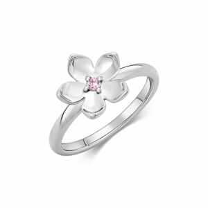 SOFIA strieborný prsteň kvet s ružovým zirkónom AEAR4930PZ/R
