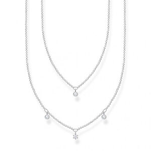 THOMAS SABO náhrdelník Double white stones silver KE2078-051-14-L45v