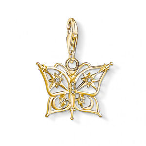 THOMAS SABO strieborný prívesok charm Butterfly star & moon gold 1853-414-14