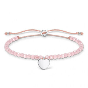 THOMAS SABO šnúrkový náramok Pink pearls heart A1985-813-9-L20v