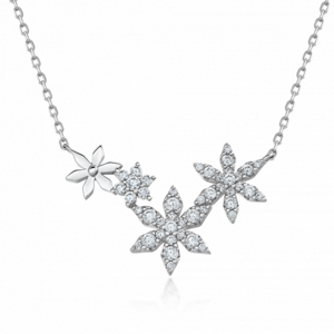 SOFIA strieborný náhrdelník s kvetmi CJMT1911N
