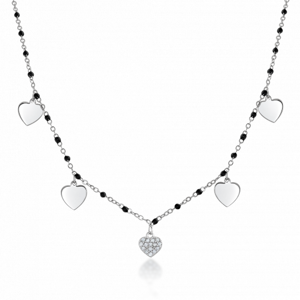 SOFIA strieborný náhrdelník so srdiečkami IS035CT024