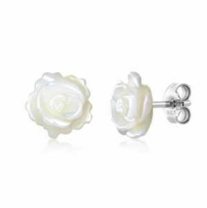 SOFIA strieborné náušnice perleťové ruže COEPA8277x