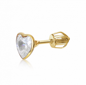 SOFIA zlatá kusová náušnica srdce so zirkónom SJ115089.400-SC