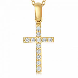 SOFIA zlatý prívesok krížik so zirkónmi PAC301-103
