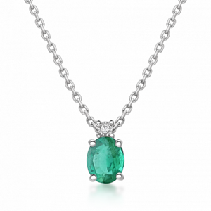 SOFIA zlatý náhrdelník so smaragdom GEMCS29602-37