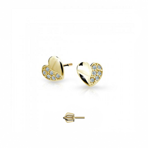 CUTIE DIAMONDS zlaté náušnice srdcia C2160 ND2160-30-D-X-1