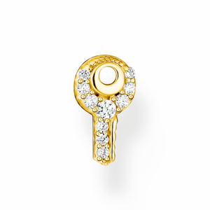 THOMAS SABO kusová náušnica Key white stones gold H2220-414-14
