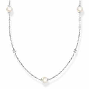 THOMAS SABO náhrdelník Pearls with white stones silver KE2125-167-14