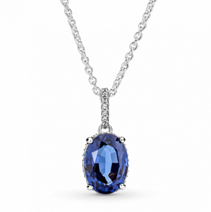 PANDORA náhrdelník s modrým krištáľom 390055C01-45
