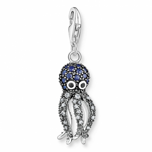 THOMAS SABO strieborný prívesok charm Octopus with blue stones 1890-644-1