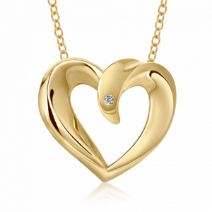 SOFIA DIAMONDS zlatý prívesok srdce 0,01 ct. H/I AUSCJJ14J0P-H-SI