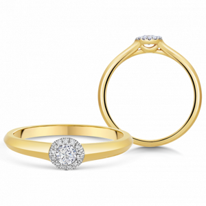 SOFIA DIAMONDS zlatý zásnubný prsteň s diamantom 0,09 ct a okolo 0,04 ct H/I1 UDRG46330Y-H-I1