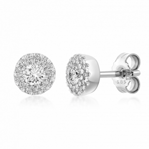 SOFIA DIAMONDS zlaté náušnice s diamantom 0,09 ct + okolo 0,04 ct H/I1 UDER22303W-H-I1
