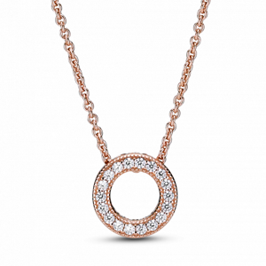 PANDORA pozlátený náhrdelník s kruhom 387436C01-45
