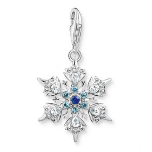 THOMAS SABO strieborný prívesok charm Snowflake with blue stones 1902-945-7