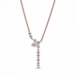 PANDORA pozlátený náhrdelník Trblietavé kvapky 382386C01-45
