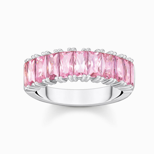 THOMAS SABO prsteň Pink stones pavé TR2366-051-9