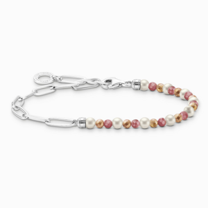 THOMAS SABO strieborný náramok Colourful beads, white pearls and chain links A2099-350-7