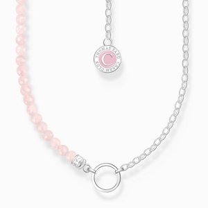 THOMAS SABO náhrdelník na charm Rose quartz and chain link KE2190-067-9