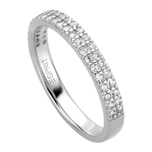 ESPRIT strieborný prsteň so zirkónmi ESRG015411xx