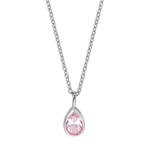 ESPRIT strieborný náhrdelník s ružovým zirkónom ESNL01601142