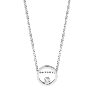 ESPRIT strieborný náhrdelník kruh so zirkónom ESNL00741140