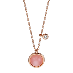 ESPRIT strieborný náhrdelník s ružovým kameňom ESNL00951342
