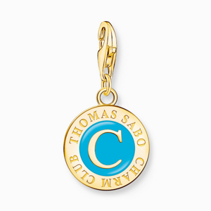 THOMAS SABO strieborný prívesok Member Charm turquoise Coin gold 2099-427-17