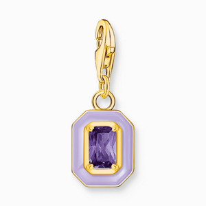 THOMAS SABO strieborný prívesok charm Octagon with violet enamel 2034-565-13
