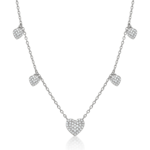 SOFIA strieborný náhrdelník so srdiečkami CONZB112470