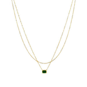 ZAG oceľový náhrdelník Deauville s malachitom ZGSNX18227-01GRN