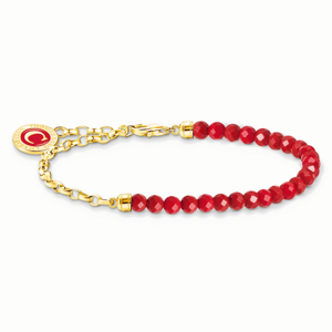 THOMAS SABO strieborný náramok Red beads A2130-427-10