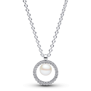 PANDORA náhrdelník Perla a pavé zirkóny 393165C01-45
