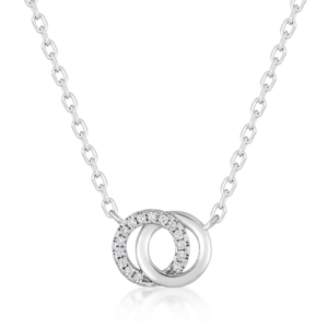 SOFIA strieborný náhrdelník spojené kruhy IS028CT647RHWH