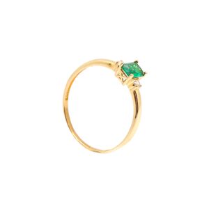 Zlatý prsteň COLISTA so zeleným kameňom