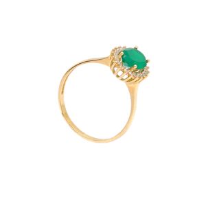 Zlatý prsteň CRISPY so zeleným kameňom