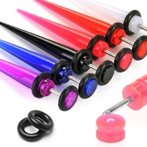 Fake expander z UV akrylu - Farba piercing: Červená
