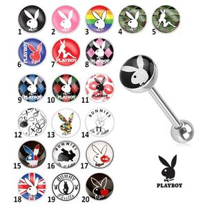 Oceľový piercing do jazyka - rôzne motívy Playboy - Symbol: PB18