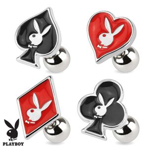 Oceľový piercing do tragusu, symboly hracích kariet, Playboy - Symbol: Kríž