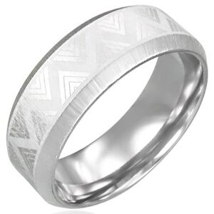 Oceľový prsteň so skosenými hranami - Triangel - Veľkosť: 62 mm