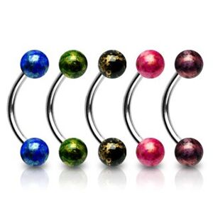 Piercing do obočia akrylové guličky - Farba piercing: Červená