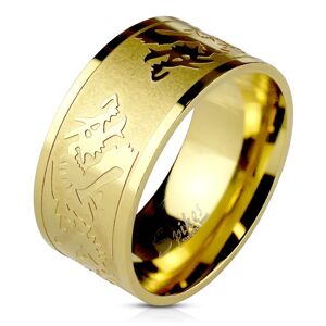 Prsteň z nehrdzavejúcej ocele so symbolom draka - Veľkosť: 59 mm