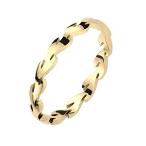Prsteň z ocele 316L v zlatej farbe - vetvička s vavrínovými listami - Veľkosť: 59 mm