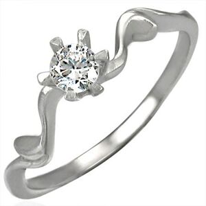 Snubný prsteň s krásne uchyteným zirkónom - Veľkosť: 52 mm