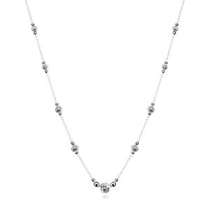 Strieborný 925 náhrdelník, väčšie guličky so zárezmi a menšie hladké