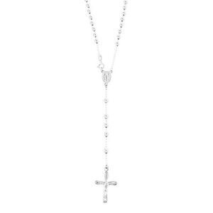 Strieborný náhrdelník 925 - ruženec, Zázračný medailón, kríž s Ježišom
